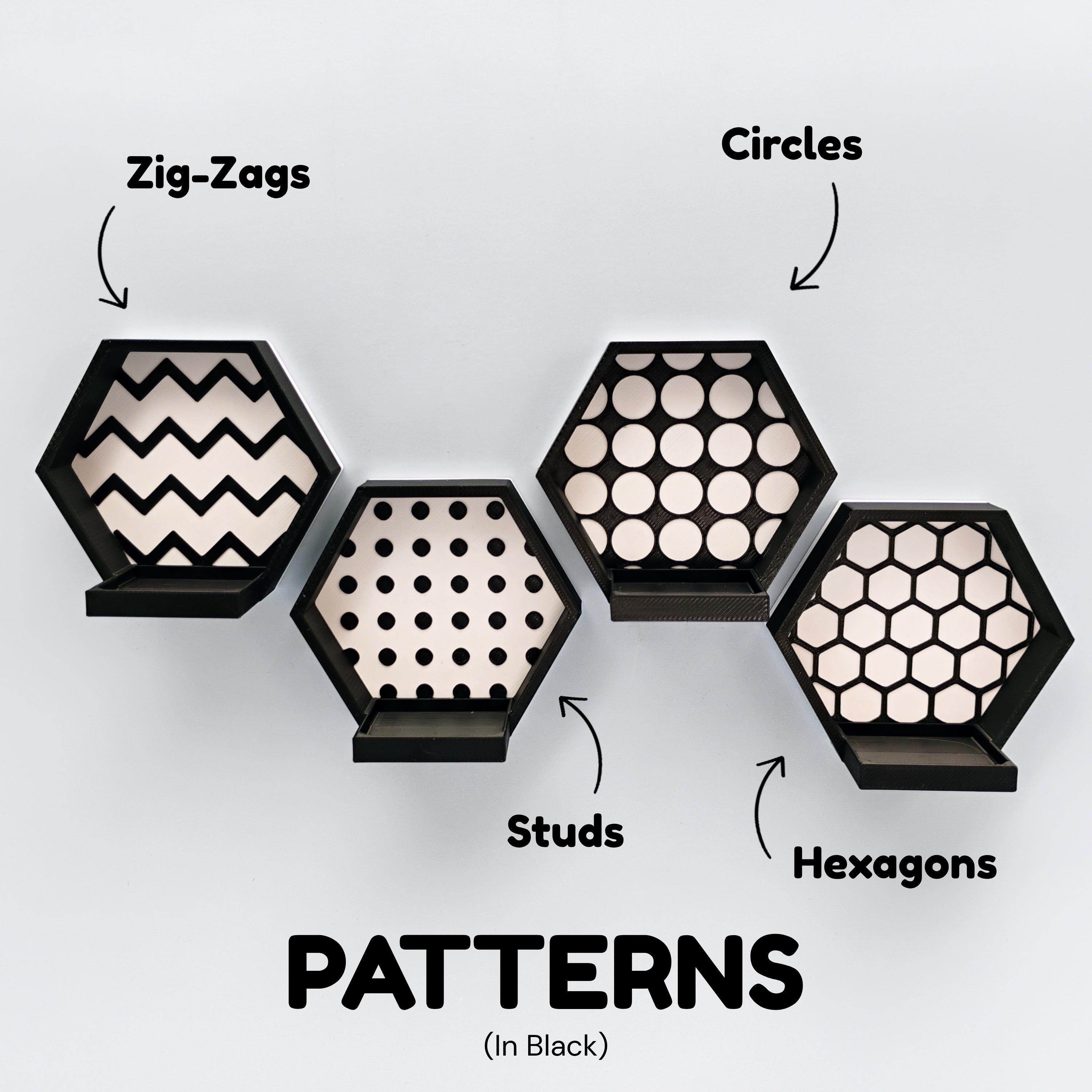 Monochrome magnetic LEGO® minifigure displays showing minimalist pattern variations. Collector-friendly modular system for modern walls.